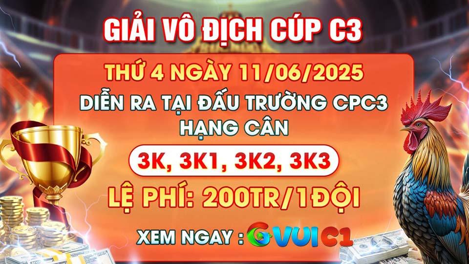 FEN79 thông báo giải đấu vô địch CUP CPC3 vào ngày 11-06-2025 FEN79 thông báo giải đấu vô địch CUP CPC3 vào ngày 11-06-2025